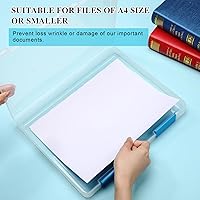 Vista 22 de PerKoop 6 Pcs Clear Paper Storage Box A4 Plastic File Box Document Paper Organizer Storage Board Game Project Cases Containers with Buckle for Black