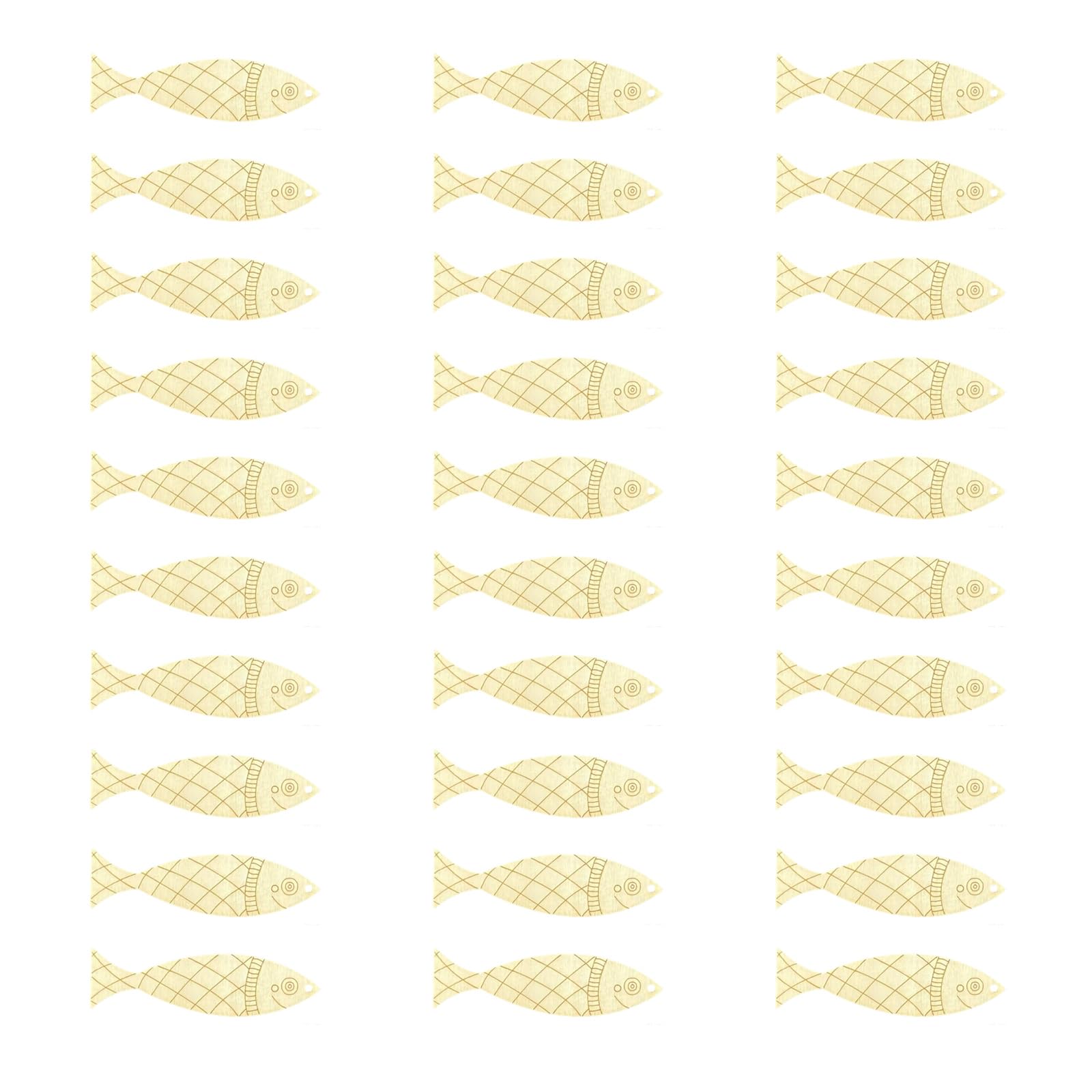 HZBB Multiuse Wood Fish 30PCS Artistic Natural Texture for Wooden Fish Cutouts with Holes