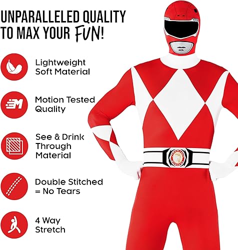 Miniatura 2 de Morphsuits Power Rangers Costume, Power Ranger Costumes Adult, Red Power Ranger Costumes, Mens Power Ranger Costume Adult