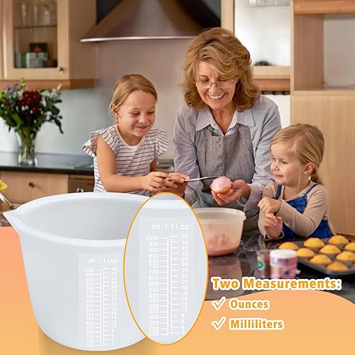 Miniatura 4 de Palksky Tazas de silicona para derretir chocolate, juego de 2 piezas para derretir chocolate (600ml y 1000ml), olla de chocolate para sumergir y