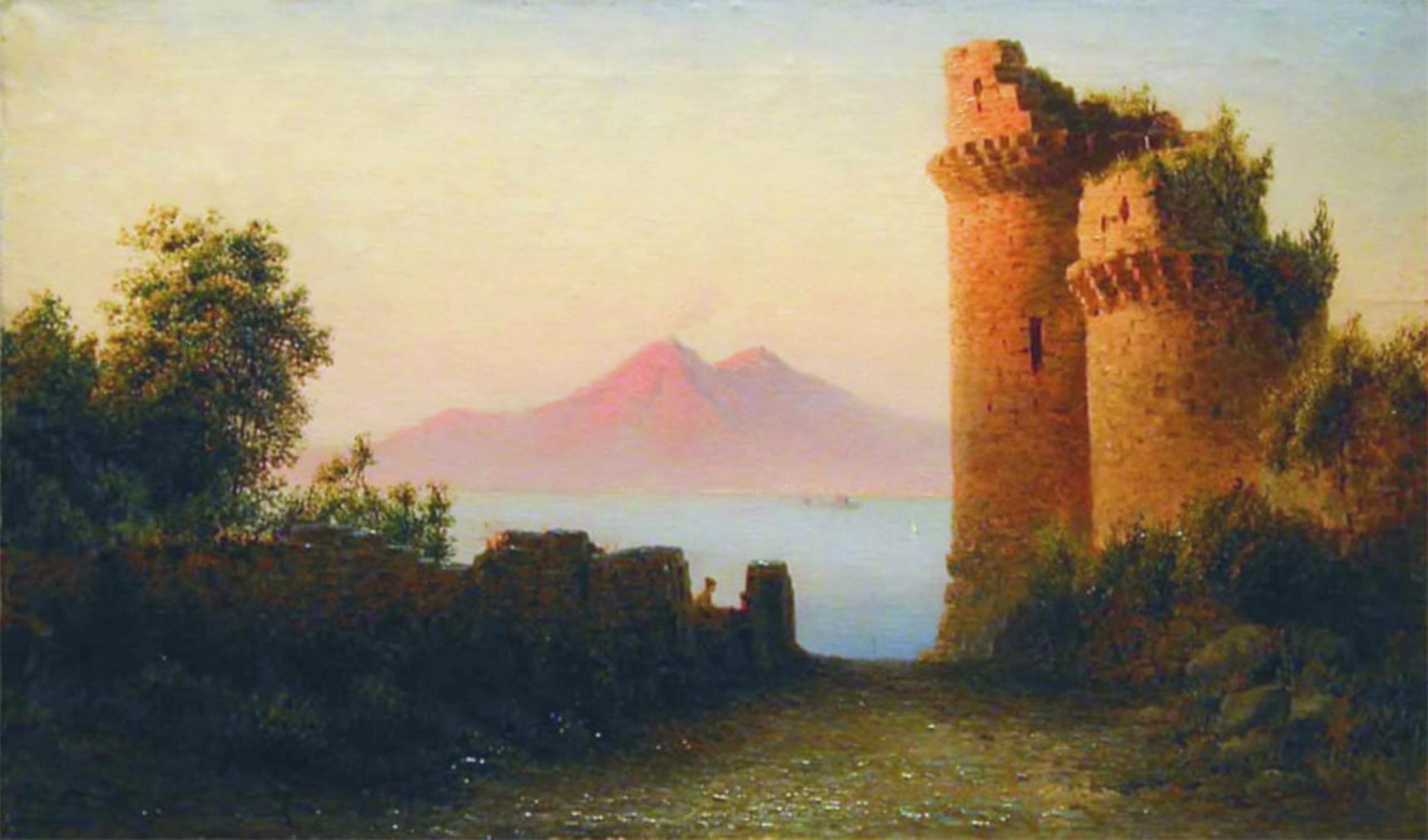 Artxlxxbn No Frame Famous Painting Art Wall Decor Abstract Art Picture The Old Fortress Of Mount Vesuvius By Lev Feliksovich Lagorio Animal Pictures For Home Decor 60X90cm