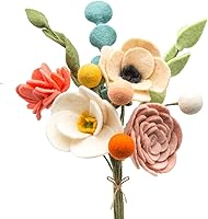 GlaciartOne Wool Felt Flowers Set: Handcrafted Eco-Friendly Artificial Blooms, Essential Oil Diffuser Stems, Bendable for Home Decor & Gifts