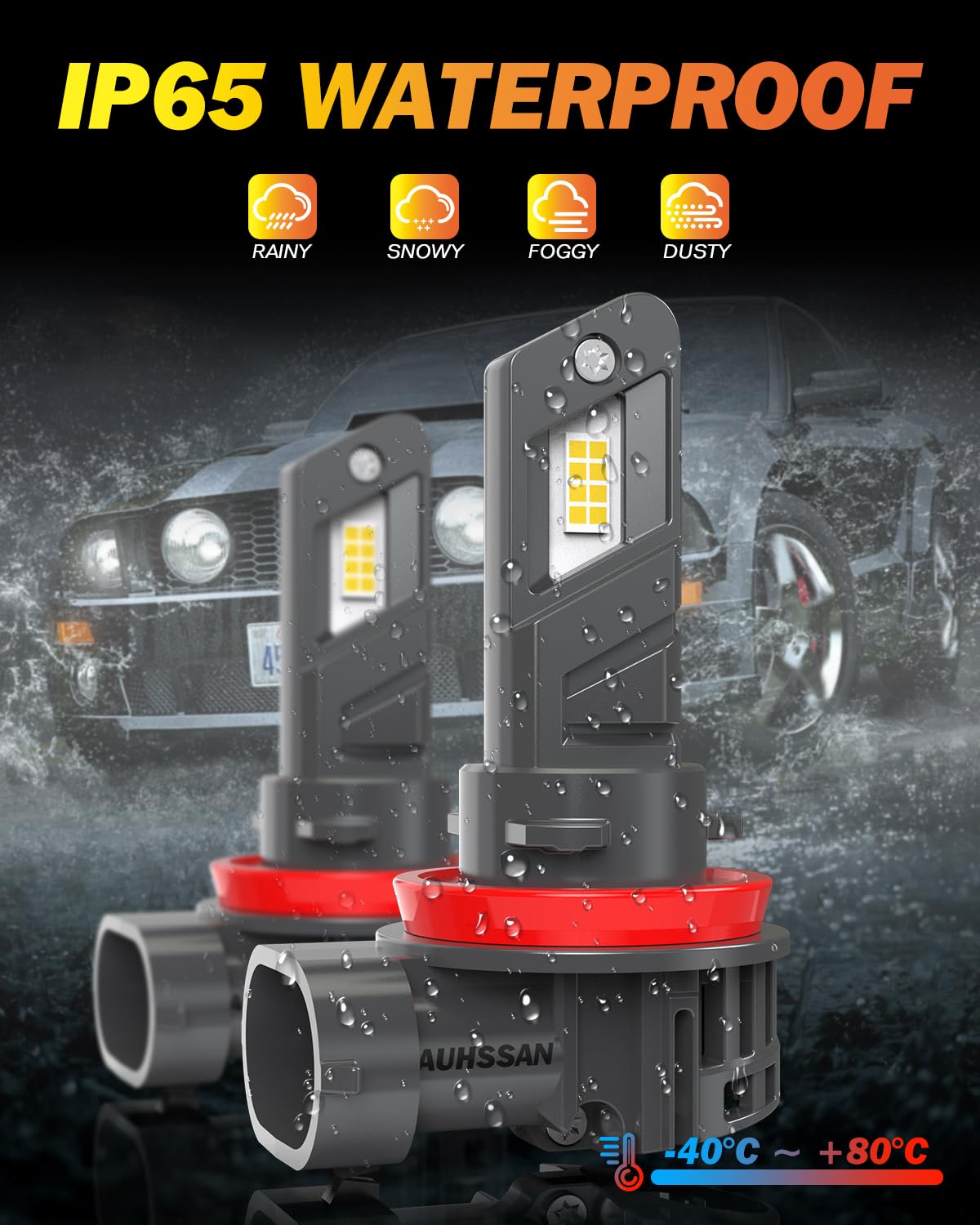 H11 Lampen Auto 12V 100W – Extra Helles 6000K Weißlicht, H8 H9 Scheinwerfer Glühbirnen als zuverlässiger Ersatz Plug & Play Einbau & lange Lebensdauer,