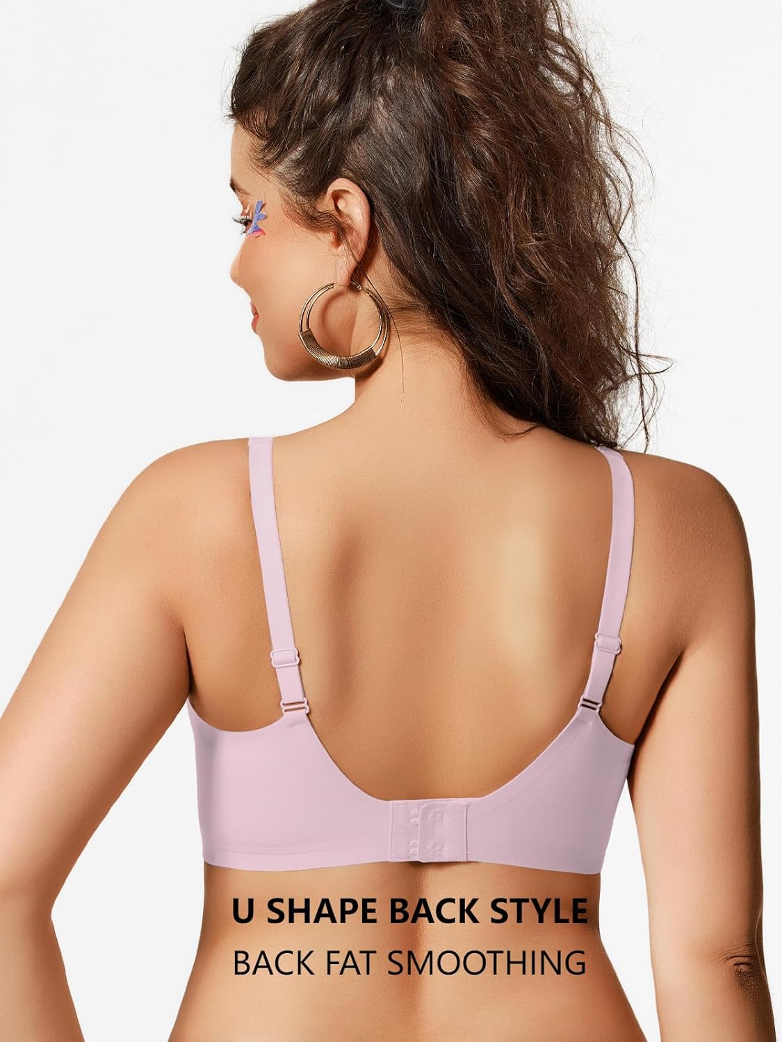 COCOMARTS Jelly Bras for Women No Underwire Seamless Push Up Comfortable Tshirt Everyday Deep V Bra with Support and Lift - Image 5