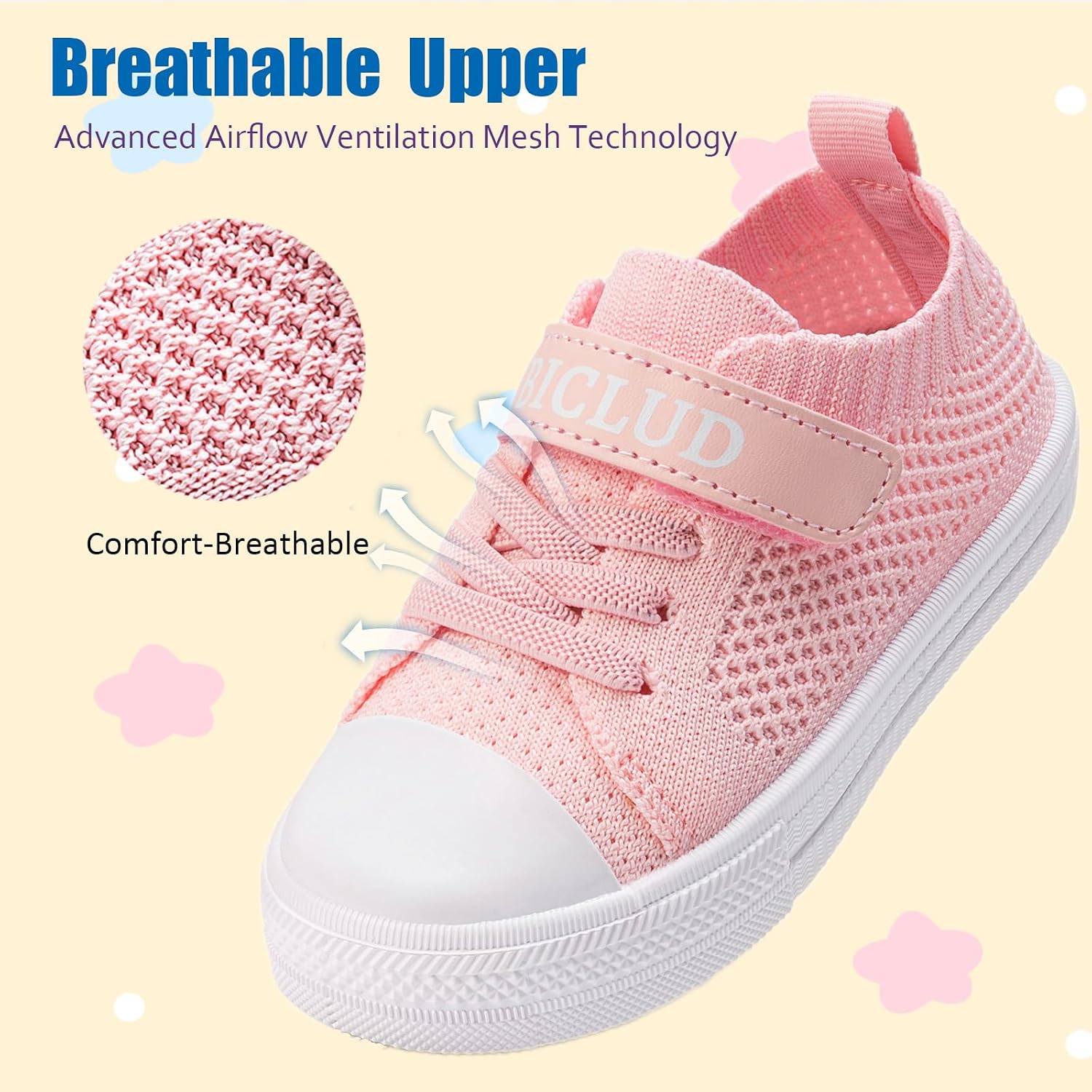 Toddler Boy Girl Shoes Breathable Walking Sneakers Easy Slip on Shoes-1155