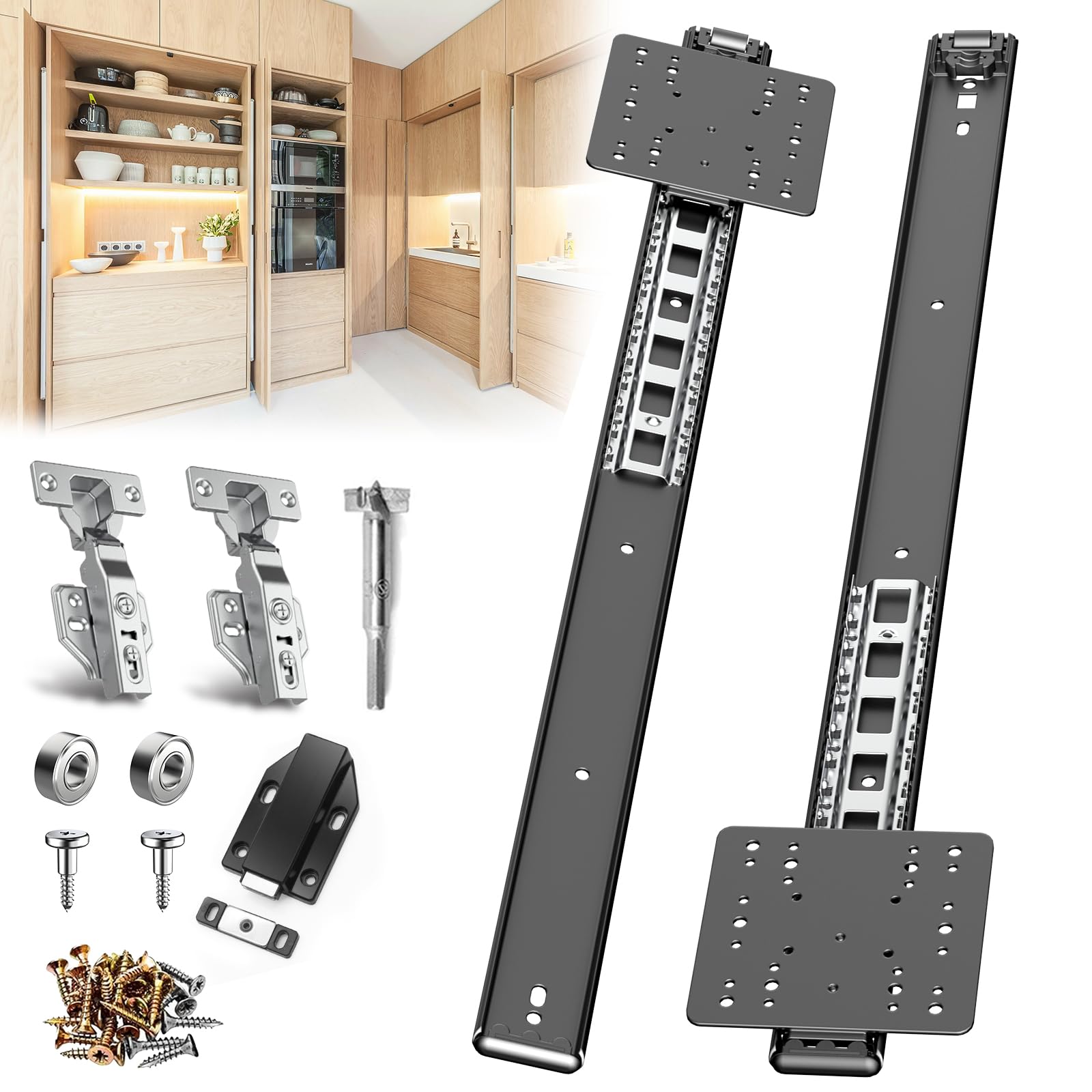 Kit quincaillerie portes de poche pour supprimer les bruits de claquement de meuble
