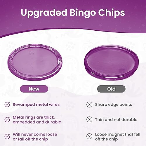 Miniatura 4 de MR CHIPS Varita magnética fabricada en Estados Unidos con 100 bingo Plus Extra Purple