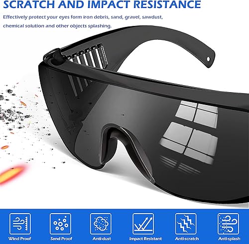 Miniatura 4 de OXG Safety Glasses Over Eyeglasses Anti-Fog, ANSI Z87.1 Safety Goggles Eye Protection Glasses for Men and Women