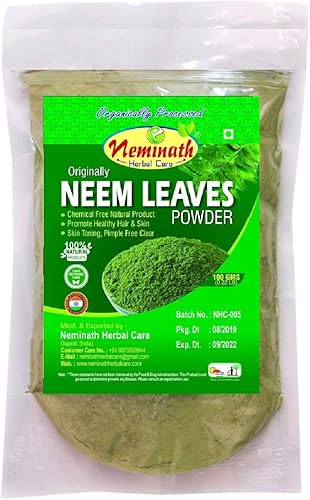Polvo de hojas de neem 100% naturales (Azardirachta Indica) (100 gm (0.22 lb) 3.5 onzas)