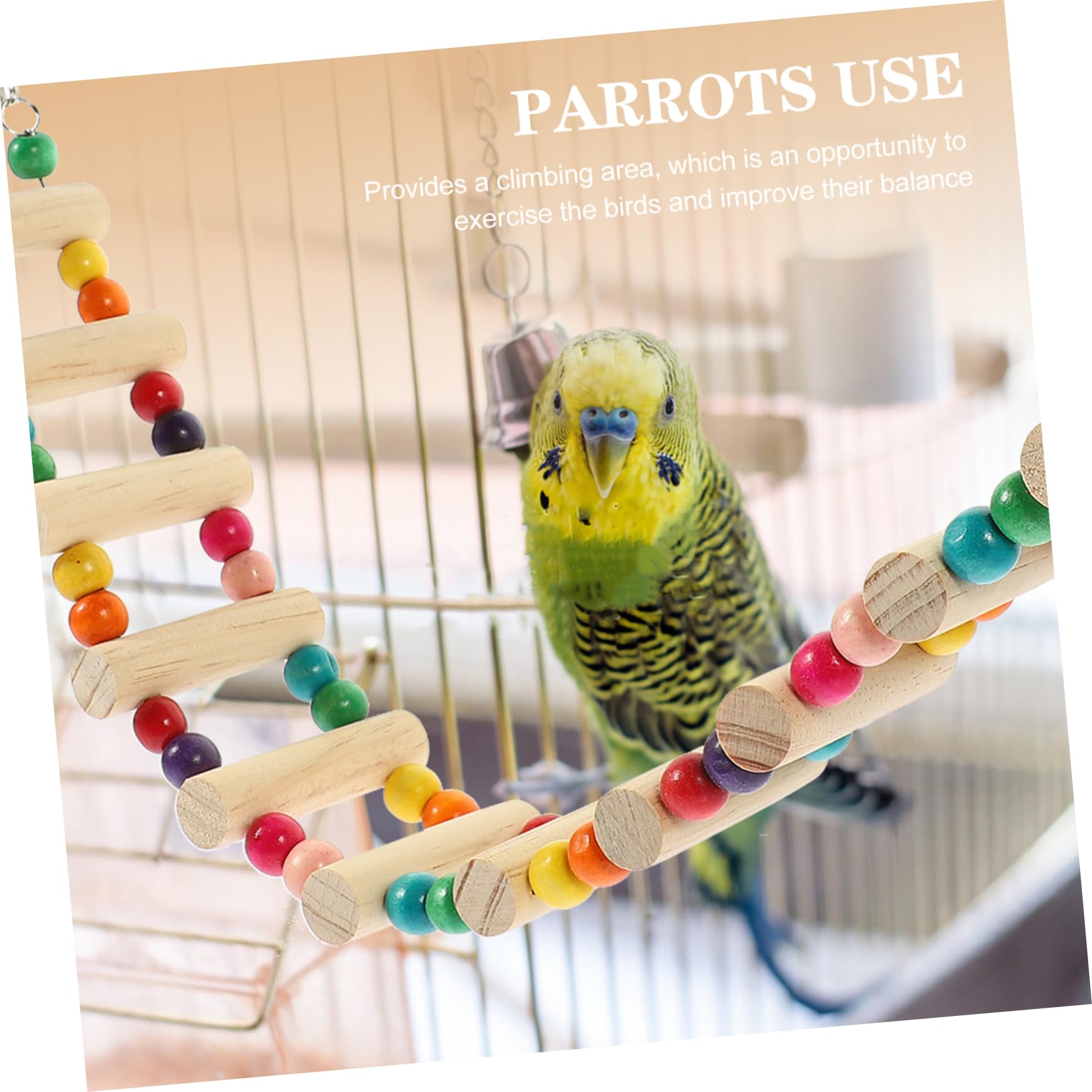 HANABASS Natural Wooden Bird Toy Bird Parrot Ladder Swing Bridge Bird Climbing Toys for Pet Birds Bird Cage Accessories