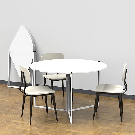 Aston Round Folding Table - White