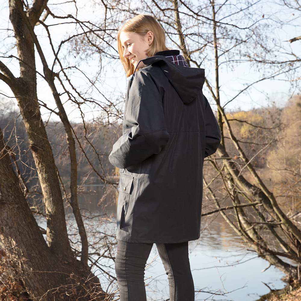 Romneys Wachsjacke Country – klassische englische Outdoorjacke aus gewachster Baumwolle, wasserdicht & winddicht, robuste Regenjacke mit Kapuze für Damen und Herren