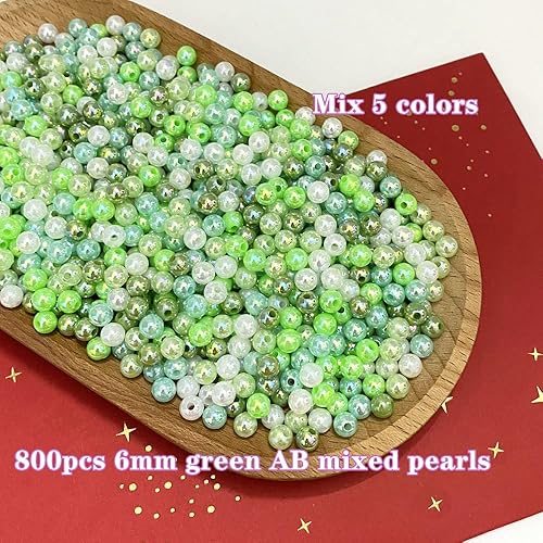 Miniatura 8 de 800 cuentas de perlas de 0236 pulgadas perlas redondas a granel para pulseras collares joyas manualidades costura decoración del hogar relleno de