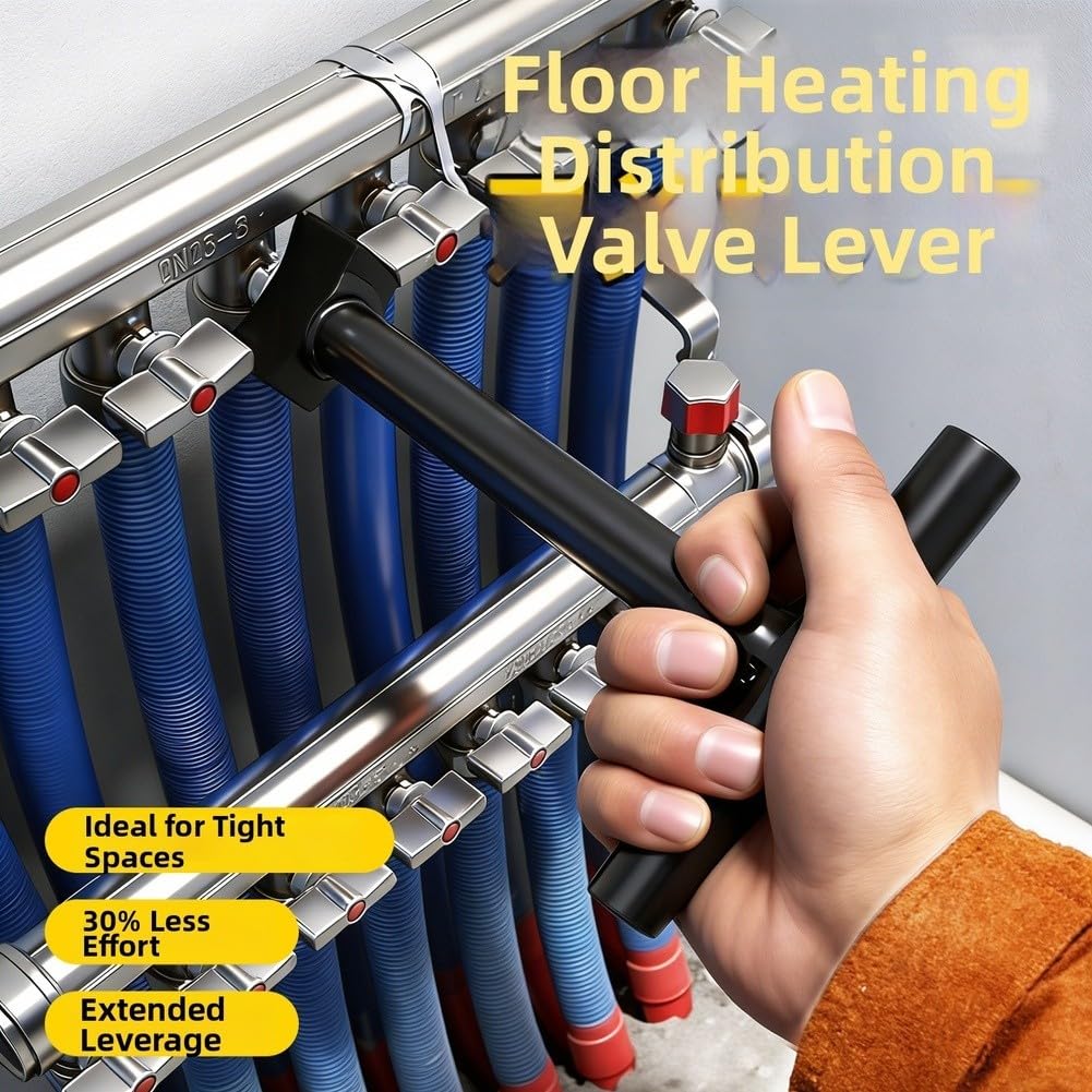 Chiave ausiliaria estesa per valvole da 21 mm con portata di 30 cm e manico ergonomico in lega nera per spazi ristretti (100 mm)
