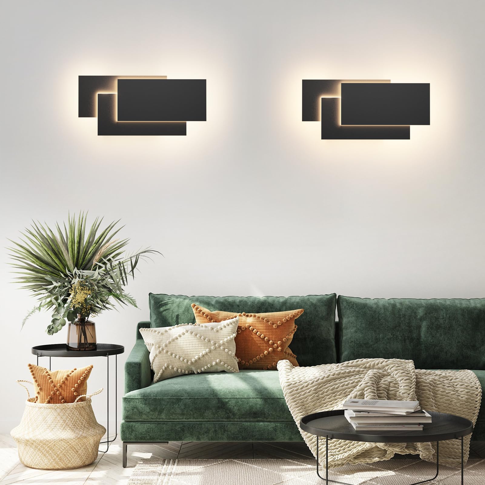 K-Bright 24W LED Apliques De Pared Lamparas De Pared IP20,llevó Arriba y Abajo Diseño,Aplique Decorativo,Blanco Natural,Negro