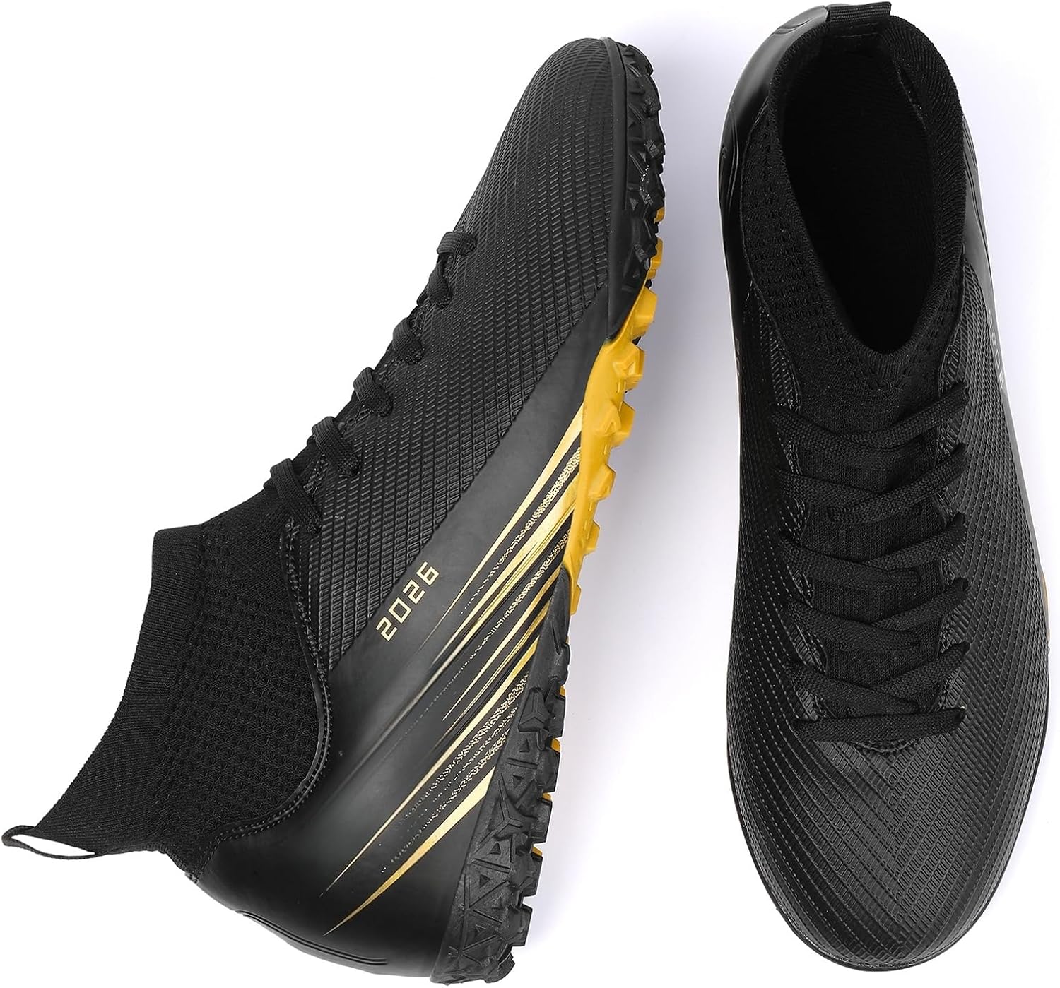 Soccer Cleats for Mens Womens Turf Soccer Shoes Indoor Footall Cleats High Ankle TF AG FG Football Boots Wide Training Sneaker