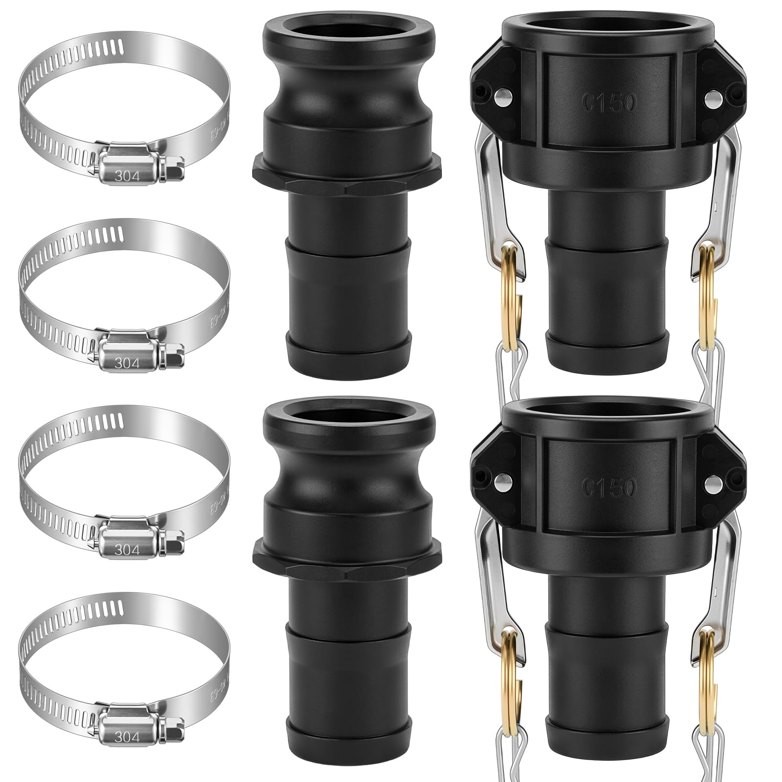 2 Set 1.5 Inch Camlock Fittings Type C&amp;E