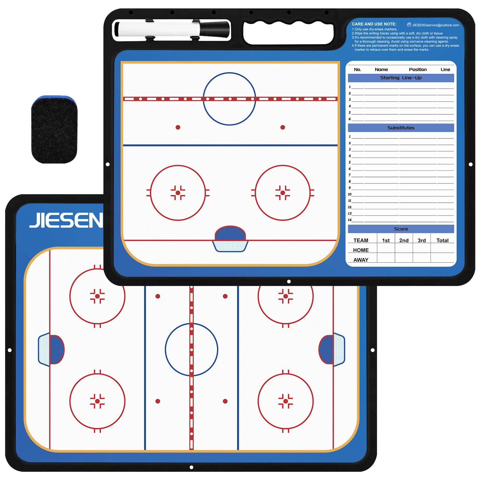 Ice Hockey Dry Erase Coaching Board for Coach Lineup Whiteboard with Marker