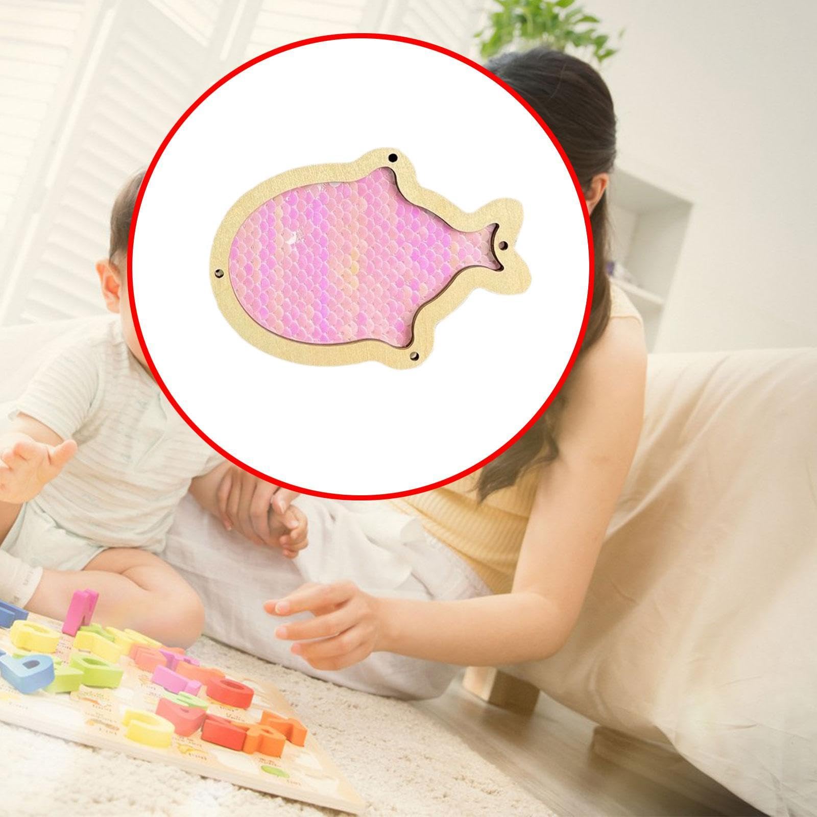 6X Fai da Te Bordo Occupato Parte Giocattolo Sensoriale Pesce Paillettes Materiale Fai da Te Bordo Sensoriale Giocattolo per Bambini Ragazz