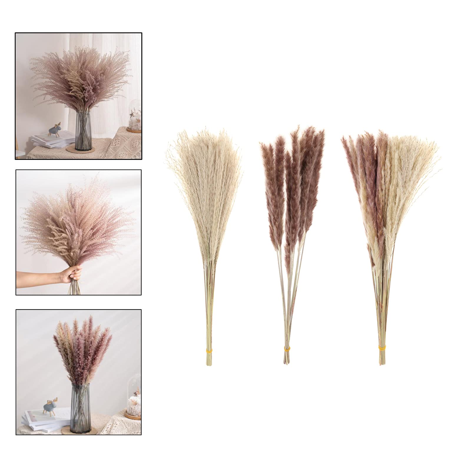 Guirlande Artificielle Plantes Fleurs，70pcs Bouquet d'herbe De Pampa Sèche Ferme Décoration De La Maison Accessoires De Photographie