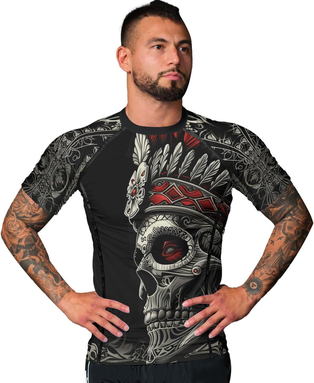 HYPEWAVE Viking Print 3D Never Fade Rash Guard Men, Ultra Soft Compression Shirt UPF 50+ Stretchable Fabric Gift BJJ - Image 2