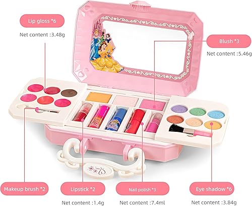 Miniatura 2 de Disne - Juego de maquillaje de princesa, para niña, maquillaje para niñas, caja de maquillaje para niños, caja de maquillaje estilo princesa,