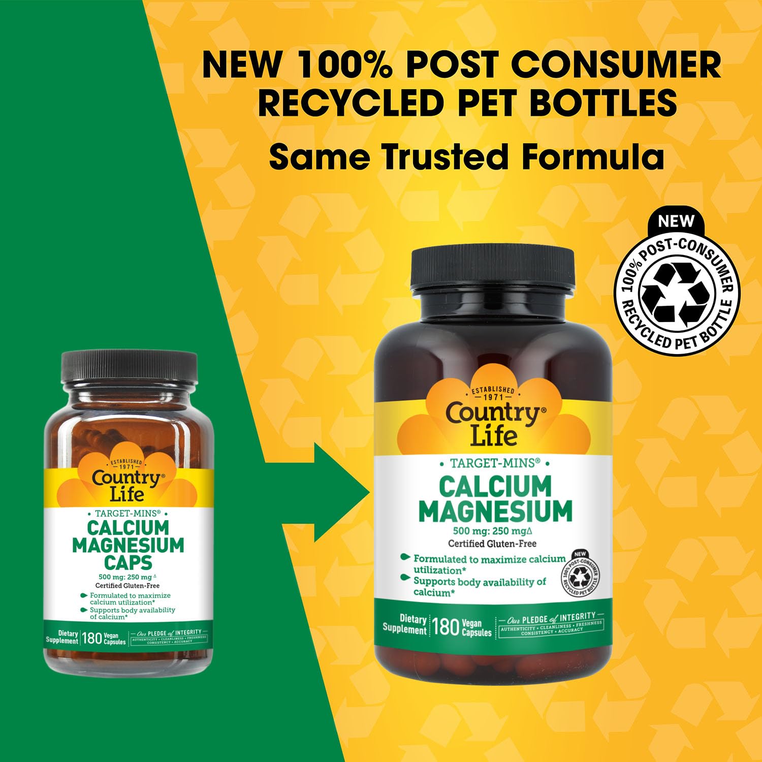 Country Life Target-Mins Calcium Magnesium, 500 mg/250 mg, 180 Capsules — Amazon image 2