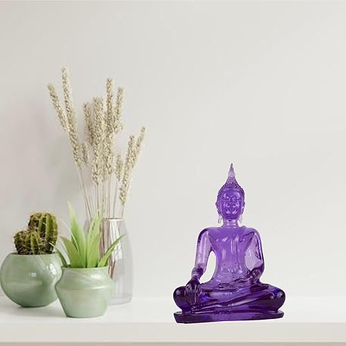 Miniatura 10 de BUDDHO Buda superando las tentaciones Estatua de Buda de 4 pulgadas de alto. Estatua de Buda tailandesa de resina de polietileno para decoración del