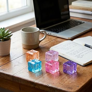 30-Pack Sensory Squishy Cubes, Stress Relief for Autism and Anxiety, Portable Fidget Toys for Reise and Offices, 1.8cm Silicone Ice Cube Sensory Toys