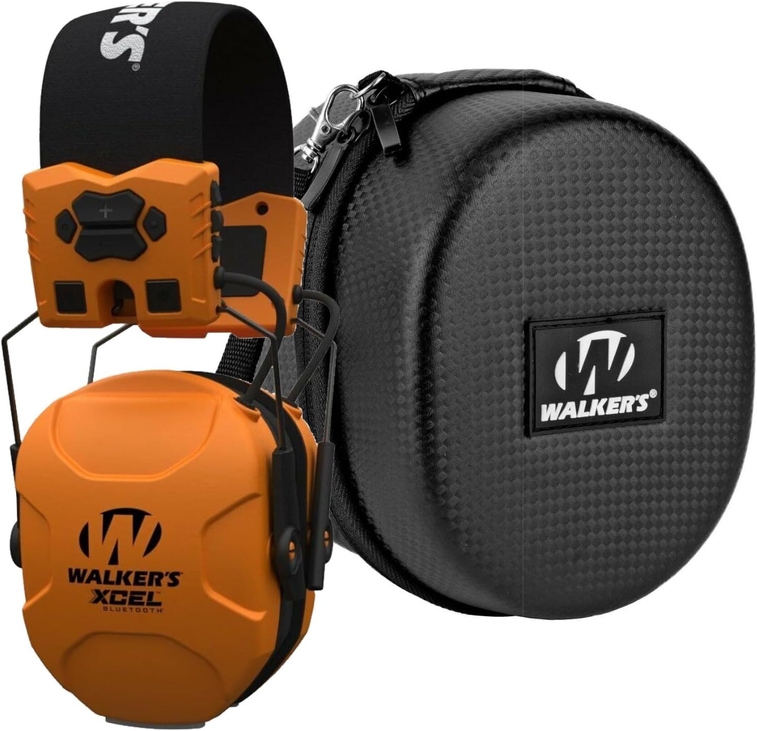 Walker's XCEL 500BT Digital Electronic Muff and Protective Case Bundle