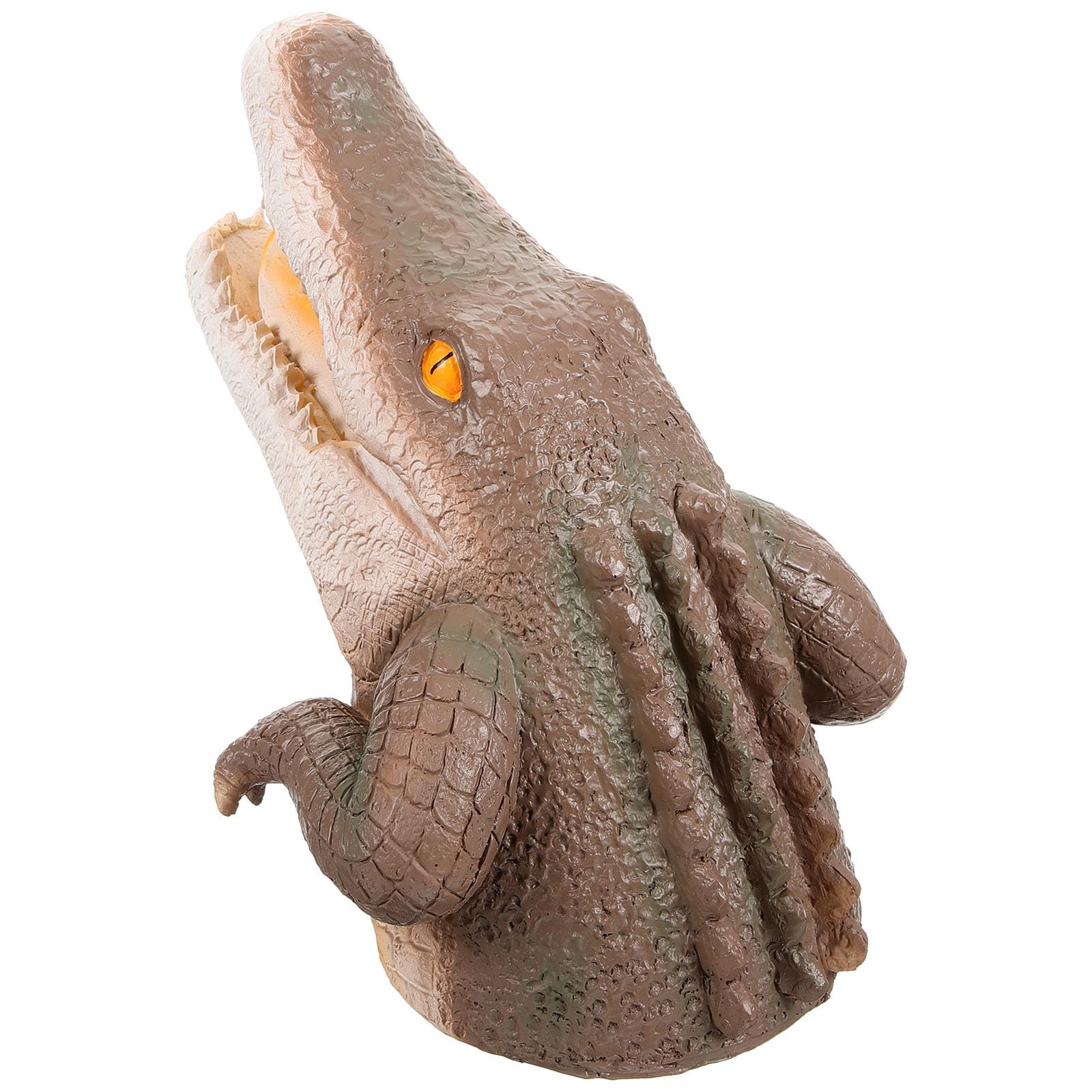 Tête de crocodile flottante unique et chic en résine pour ornement réaliste de bassin