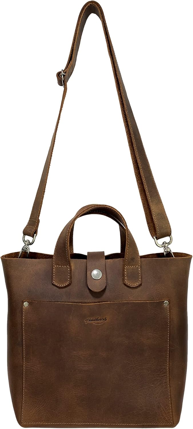 Miniatura 2 de Heather's, Bolso bandolera con bolsa hecha a mano de cuero de grano completo, bolso espacioso, bolso elegante, estilo vintage, viajes y compras,