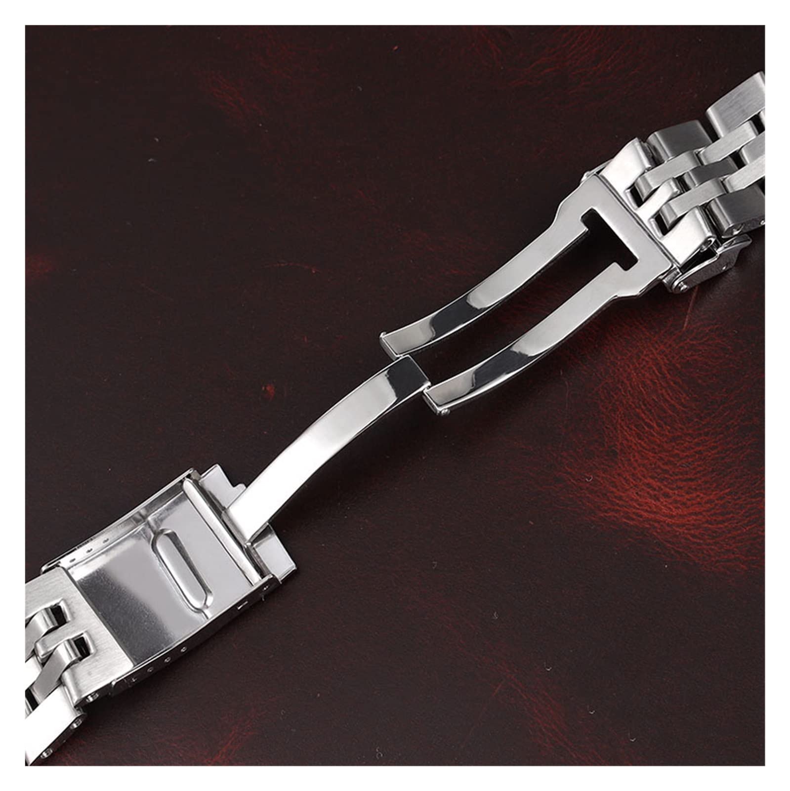 YINGO 18 20mm 22mm Pasek Do Zegarka Ze Stali Nierdzewnej Kompatybilny Z Paskiem Zegarka Breitling Srebrno-złota Bransoletka Męska Przycisk Ukryte Zapięcie