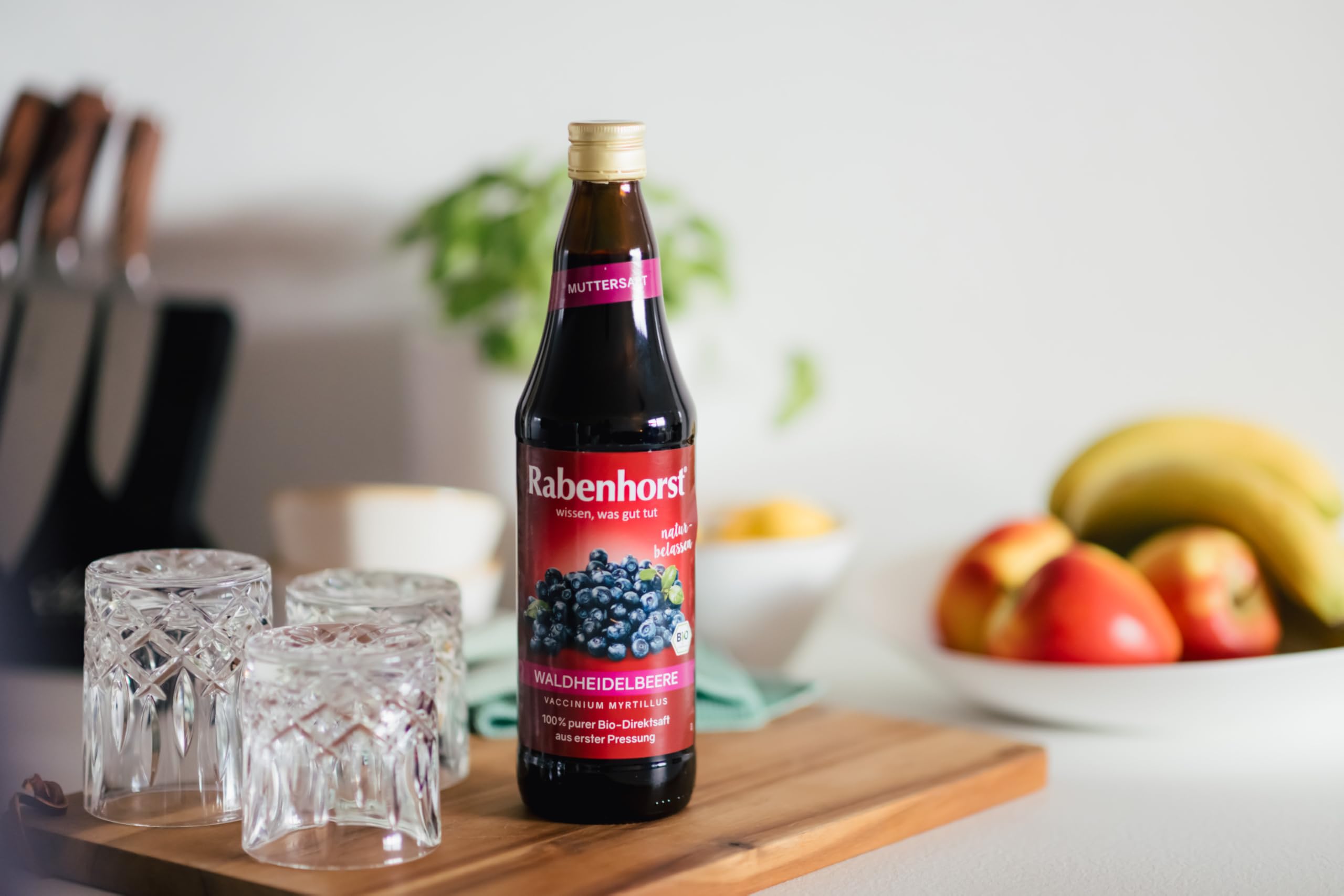 RABENHORST Waldheidelbeere Muttersaft BIO 6er Pack (6 x 700 ml) | 100 % purer Waldheidelbeer-Direktsaft aus erster Pressung
