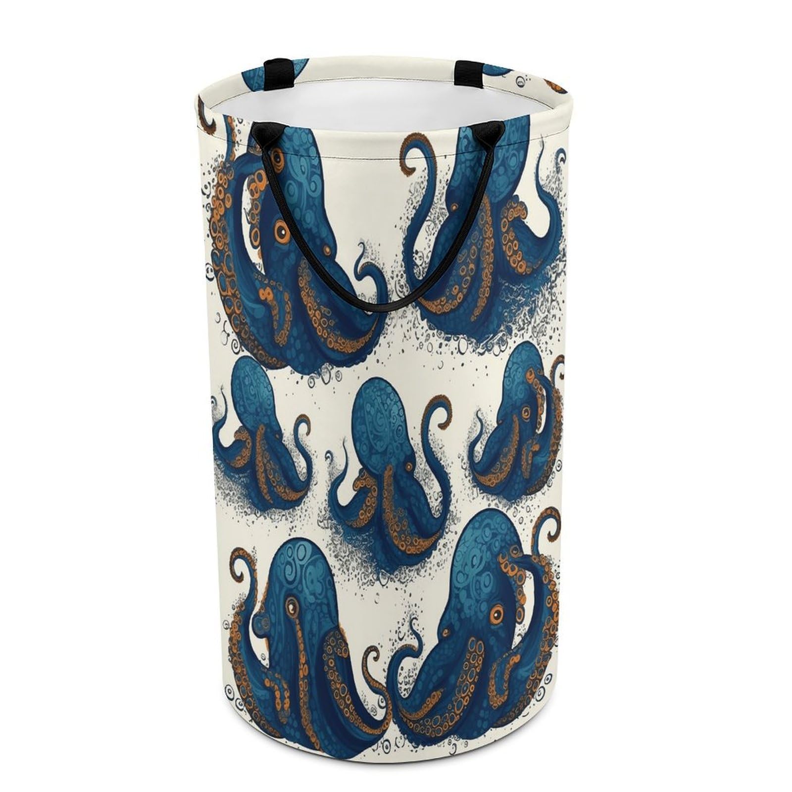 Tentacles Octopus Laundry Basket Large Foldable Laundry Hamper with Handles Freestanding Collapsible Clothes Basket Waterproof Portable Dirty Clothes Hamper for Bathroom 86L