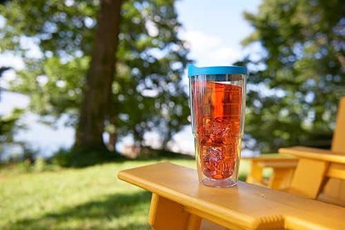 Miniatura 2 de Taza de viaje Tervis de doble pared transparente y colorida con tapa fabricada en Estados Unidos mantiene las bebidas frías y calientes, 24 onzas,