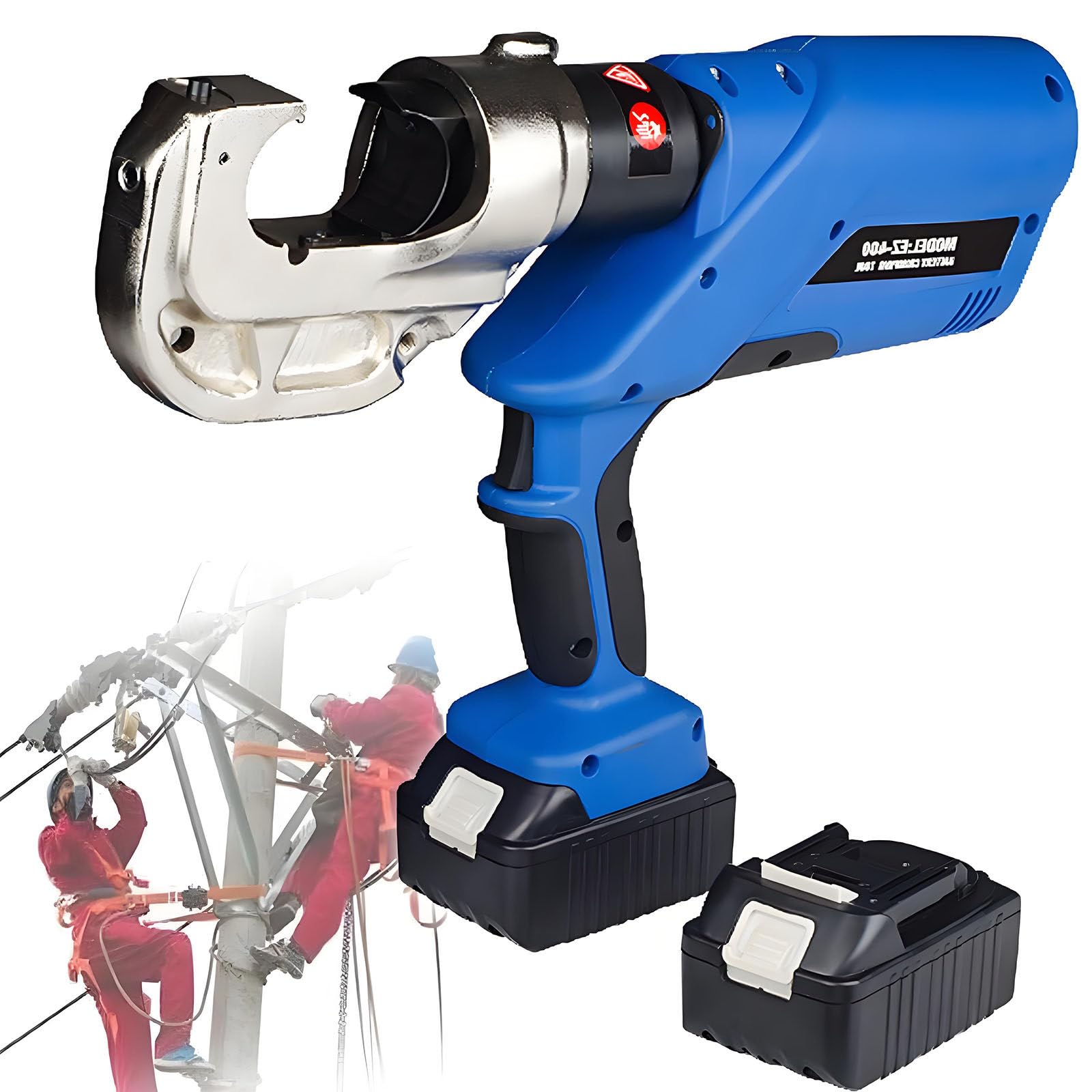 Yxyljoz Electrical Terminal Cable Wire Fiber Crimper Kit,16-400Mm2,Rechargeable Crimping Tool,Electric Hydraulic Pliers,Powerful Cable Crimper