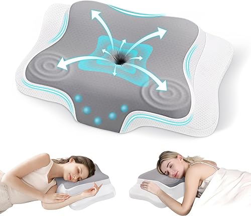 Miniatura 1 de Lopsch Almohada cervical de espuma viscoelástica para aliviar el dolor de cuello, almohadas ortopédicas ergonómicas de apoyo para el cuello para