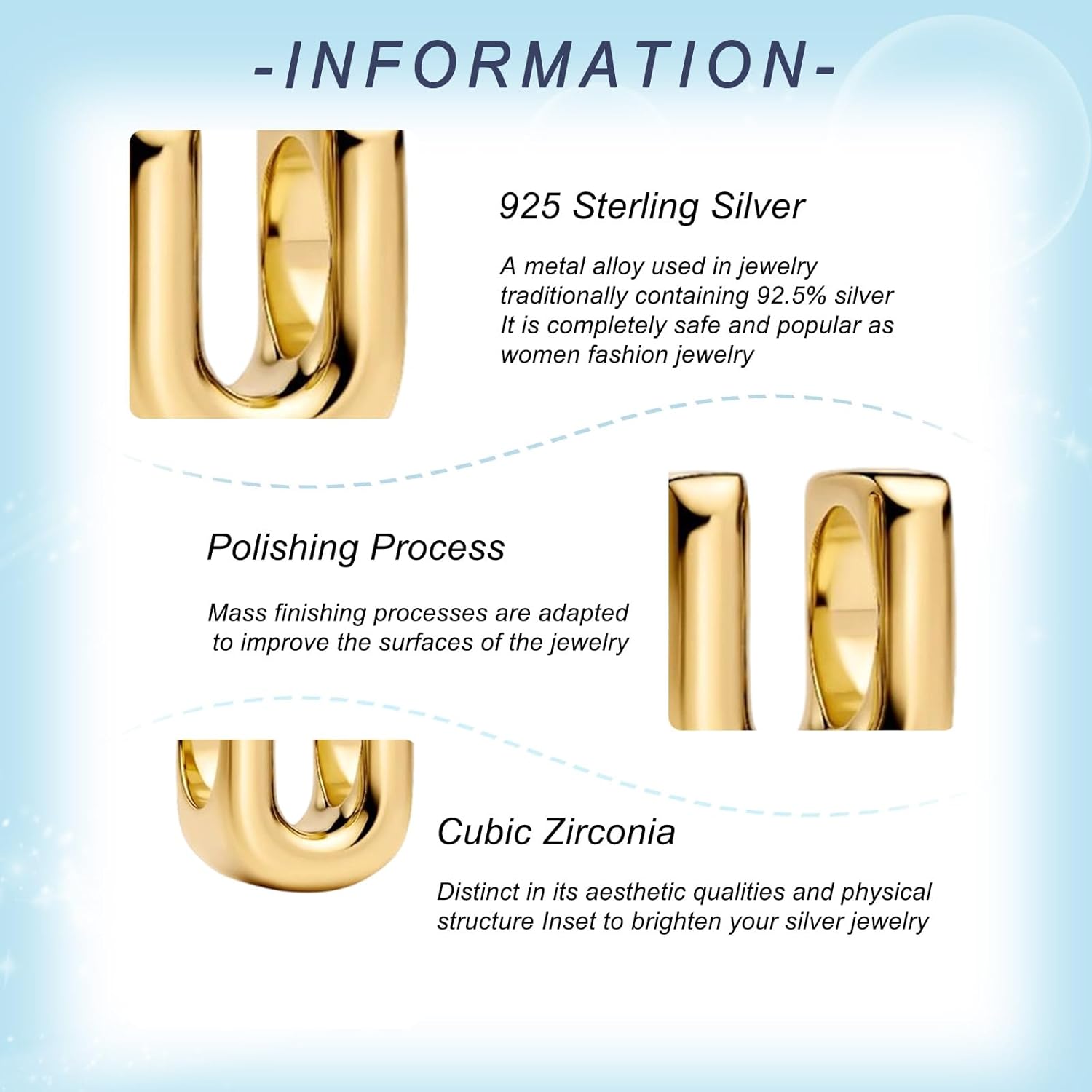 Gold Letter Charms A-Z for Bracelets 925 Sterling Silver Alphabet Initial Charms Beads Jewelry Gifts for Women - Image 3