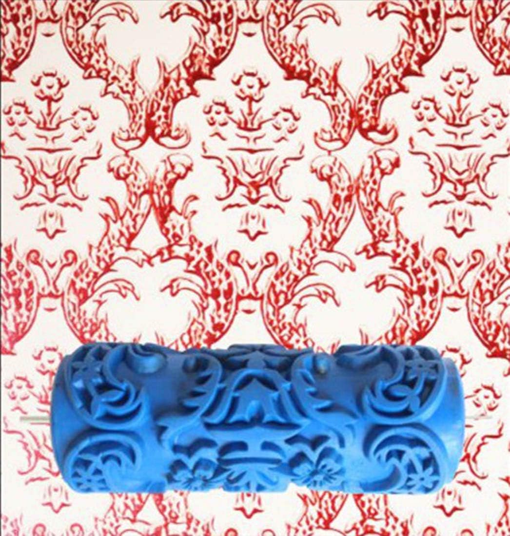 BUUEERR 5" Pattern Paint Roller Brush Sleeve Texture Stencil Wall Decor