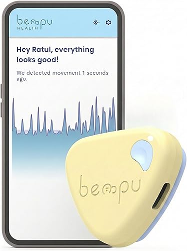 Bellybutton Monitor de respiración inteligente para un sueño más seguro con vibración suave, notificaciones de aplicación, fácil de sujetar,