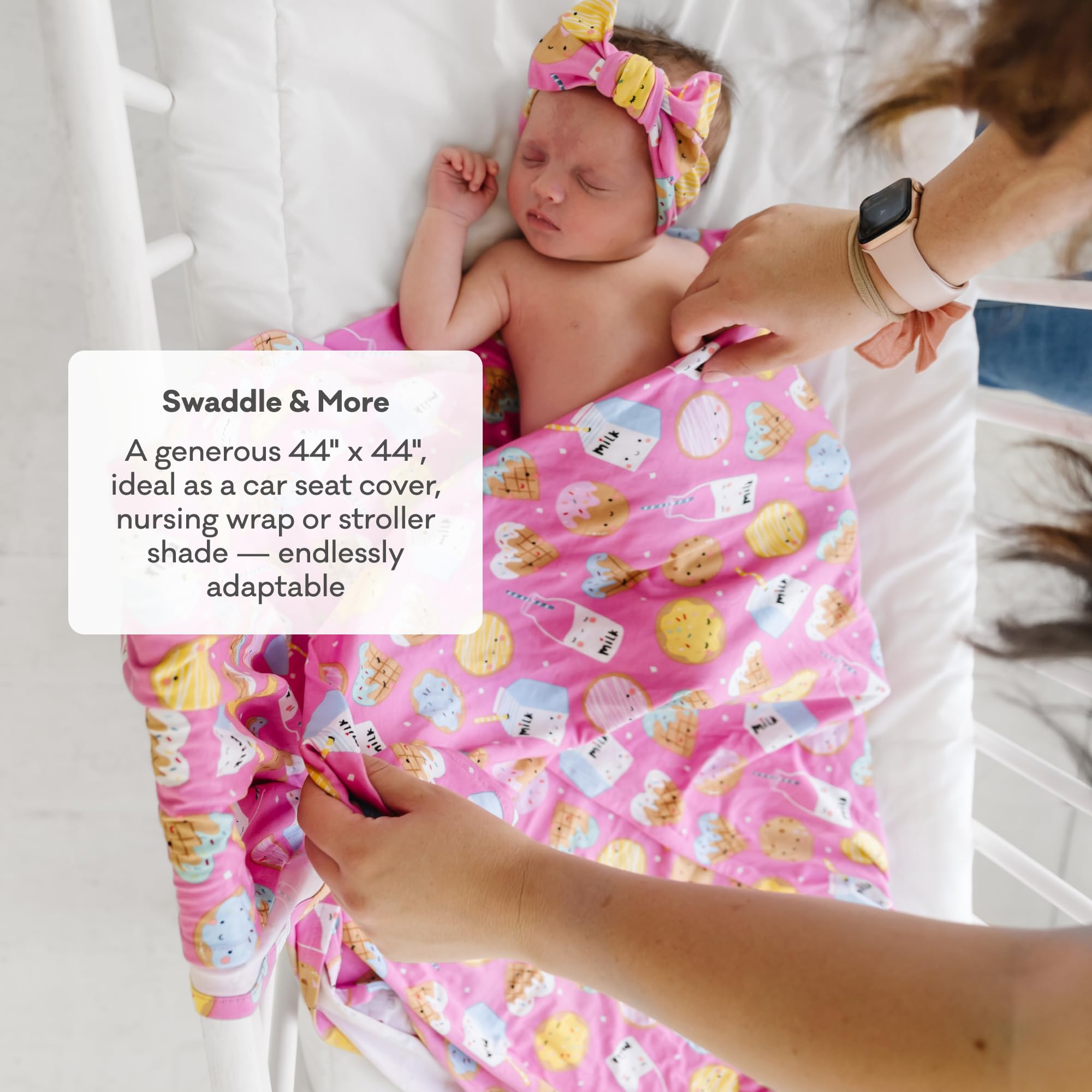 Amazon.com: Little Sleepies Swaddle & Headband Bow Set, Viscose  display picture 1