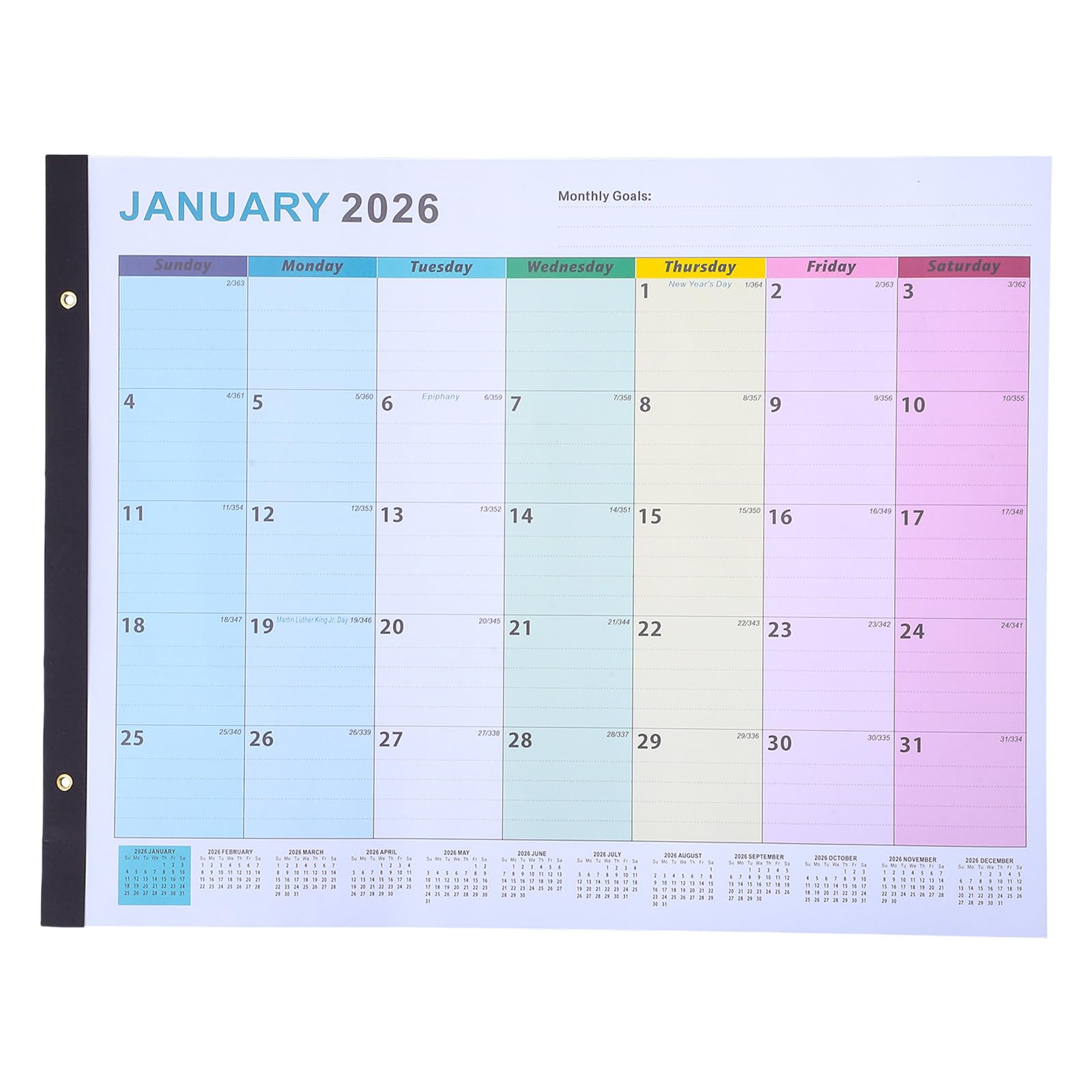 Calendario da Parete Grande Planner Mensile Verticale per Ufficio e Casa Organizer Annuale Ampio Display per Note e Promemoria