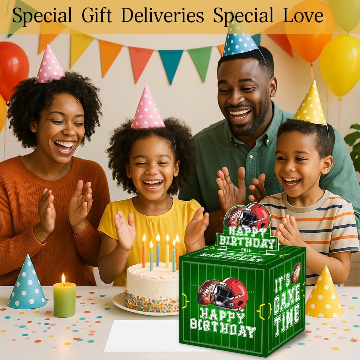 ChillHui Football Birthday Money Gift Boxes for Cash, Sports Football Birthday Money Pull Box for Boys Girls image 5