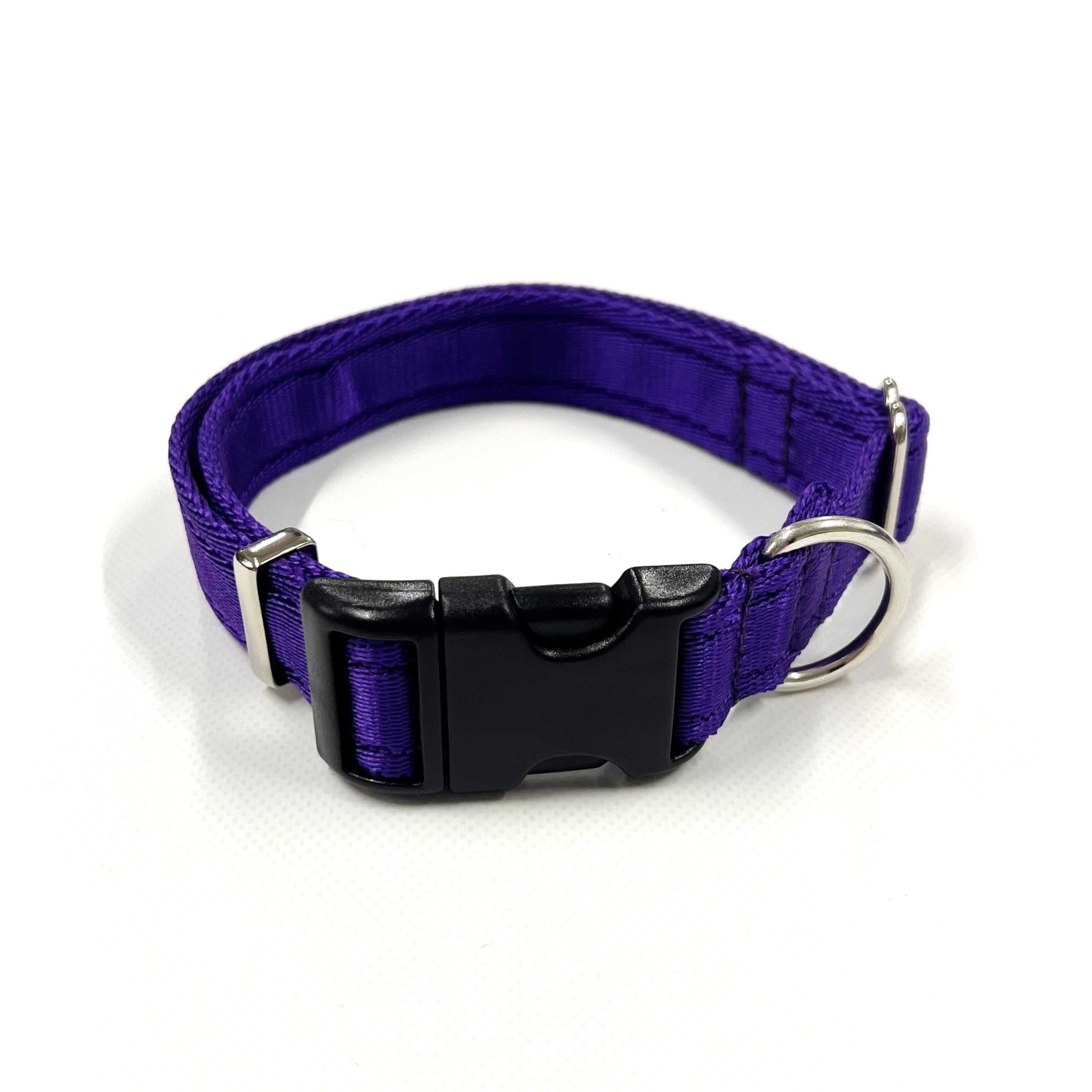 Adjustable Dog Collar Soft And Comfortable 25mm Cushion Webbing Training Walking All Dog Breeds (Purple, Small (10" - 16")) โ image 1