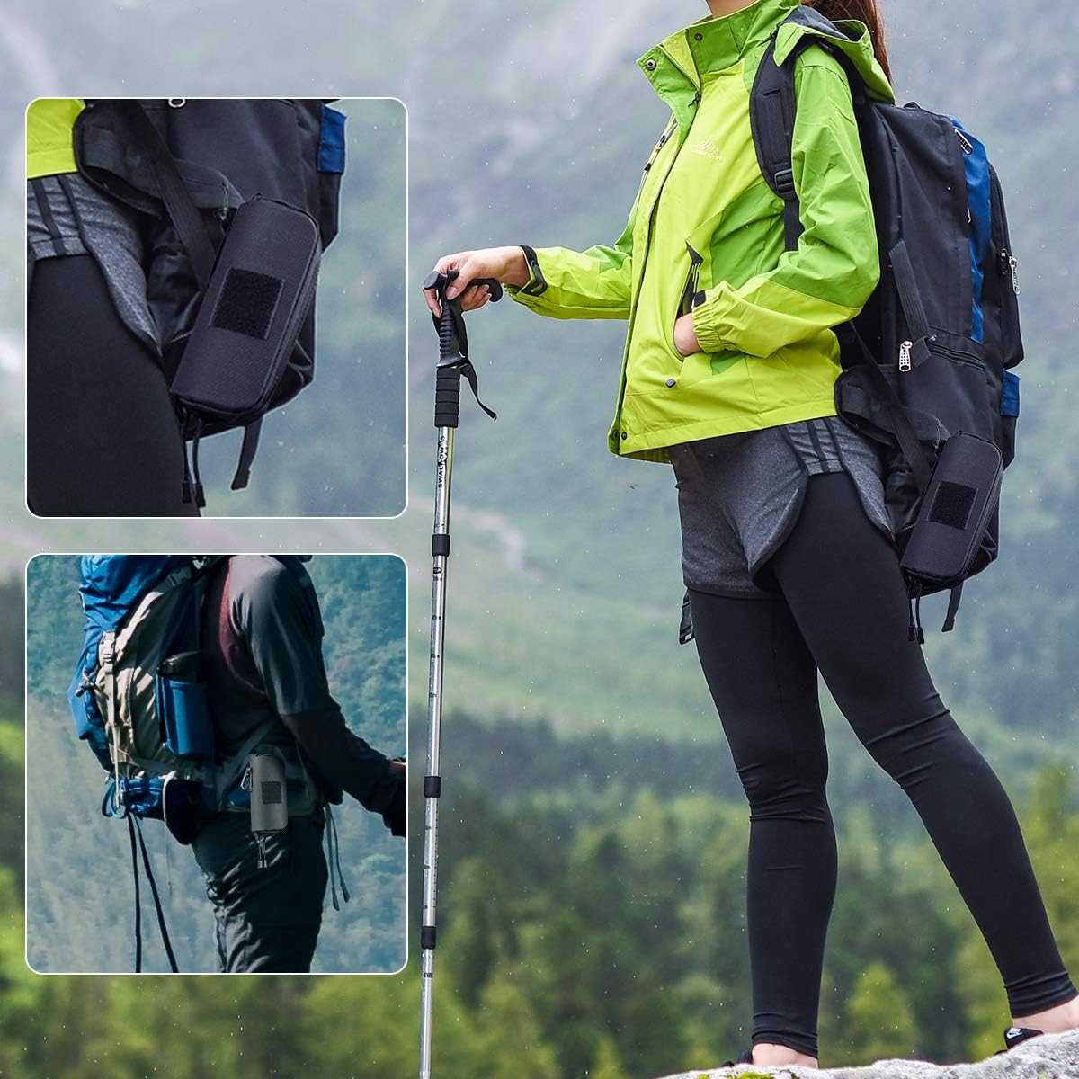 Eyeglasses Hard Shell Case Tactical Molle Zipper Sunglasses Carrying Case 1000D Nylon with Clip - Image 7