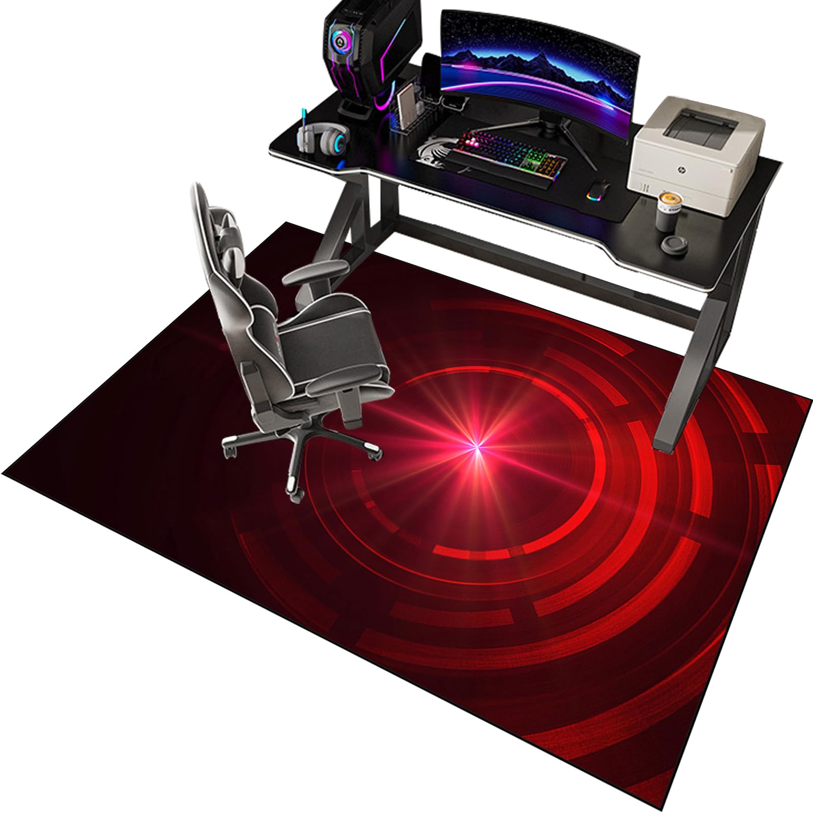 EYKWKB 200 x 260 cm Gaming Chair Mat for Hardwood Floor, Anti-Slip Floor Protector for Rolling Chair, Office Chair Mat for Carpet, Carpet Protector Chair Mat, Chair Mat for Gaming Room Home Decor