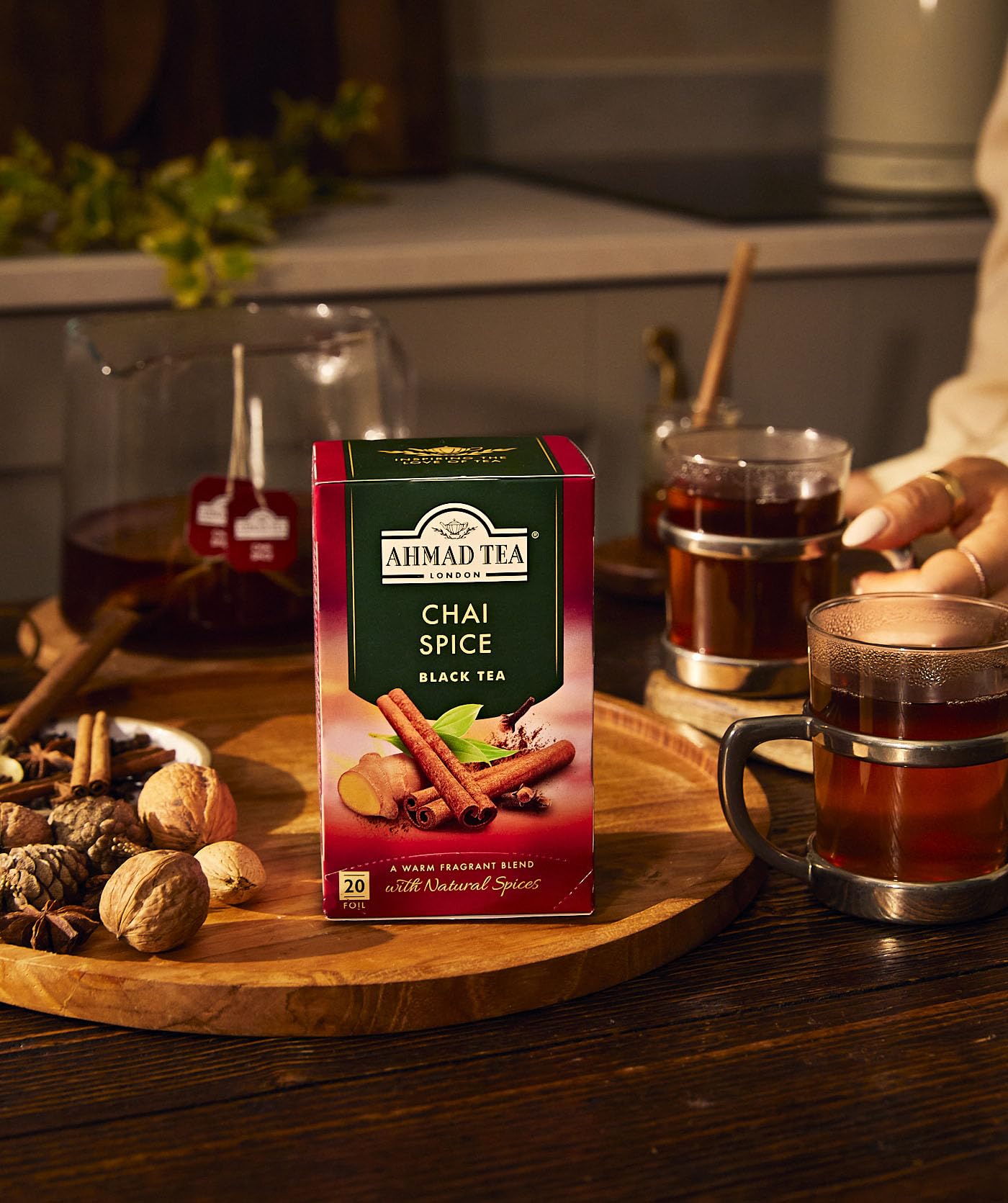 Ahmad Tea Chai Spice Té Negro con Jengibre Canela y Clavo 20 Bolsitas 40g