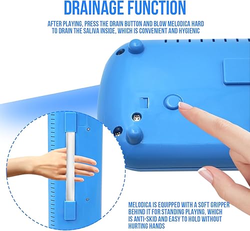 Vista 63 de Soulmate Instrumento melódico de 32 teclas para niños, teclado de piano de aire, melódica soprano con tubos largos suaves, boquillas cortas y bolsa