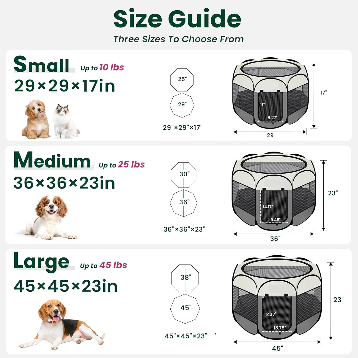 Welpenauslauf Hundebox Faltbar Wasserdicht Tierlaufstall Abnehmbar Transportbox Freigehege für Katze Kaninchen Haustier mit Tragbar Handtasche,Hund Laufgitter für Camping Reisen (L(110 * 110 * 60cm))
